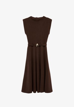 Koton, BELTED MIDI DRESS - Day dress - brown