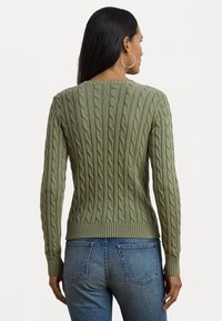 Lauren Ralph Lauren Petite CABLE KNIT COTTON CARDIGAN - Adīta jaka - sage green