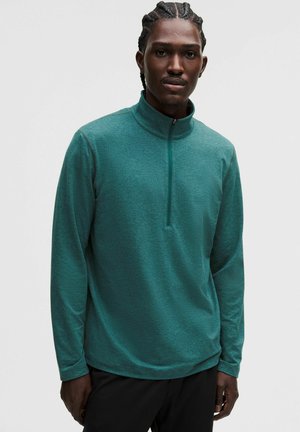 SOFT HALF ZIP - Pikkade varrukatega topp - heathered deep marina heathered harbor green