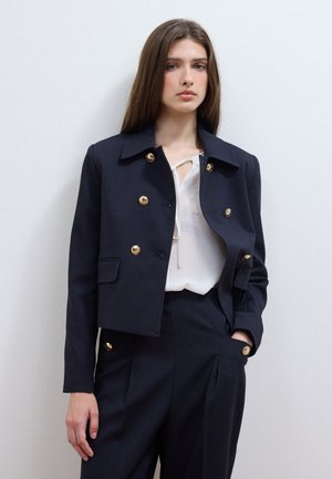 Les Copains, DOUBLE-BREASTED BLAZER WITH GOLD-TONE BUTTONS - Veste légère - navy blue