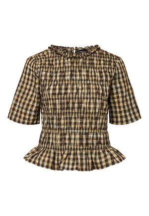 Pieces, PCADALAIDE SMOCK TOP  - Μπλούζα - crocodile/whtiecap grey