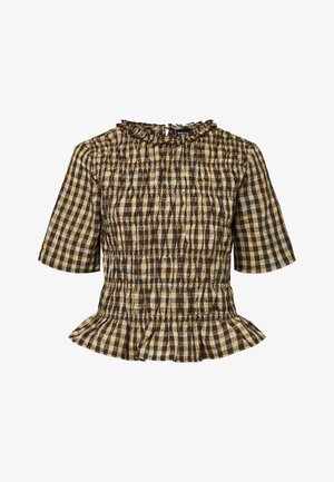 Pieces, PCADALAIDE SMOCK TOP - Μπλούζα - crocodile/whtiecap grey
