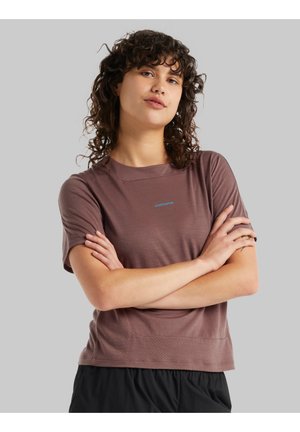 W MERINO ZONEKNIT SS TEE - Basic T-shirt - mink
