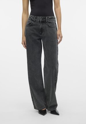 VMRANCY WIDE JEANS - Széles szárú - dark grey denim
