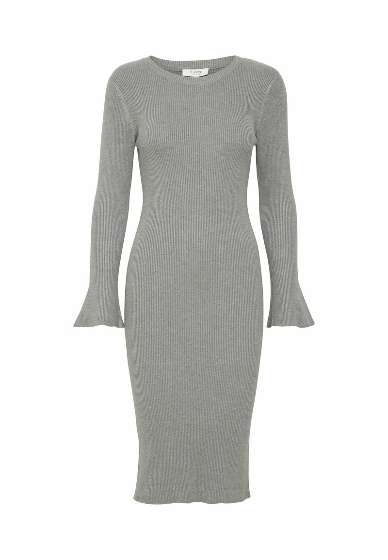 b.young BYMMMORLA RIB DRESS - Shift dress - mid grey melange/grey - Zalando