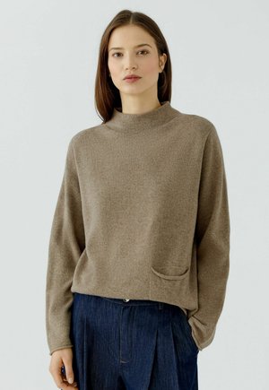 Oui, PULLOVER - Pullover - taupe melange