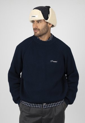 PROHIBITED, CAMPUS KNIT SWEATER UNISEX - Jumper - navy