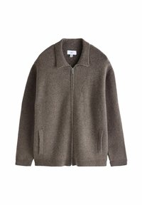 Next - TEXTURED ZIP-THROUGH-REGULAR FIT - Strickjacke - brown Thumbnail-Bild 1