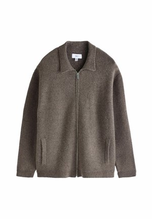 TEXTURED ZIP-THROUGH-REGULAR FIT - Kardigan - brown