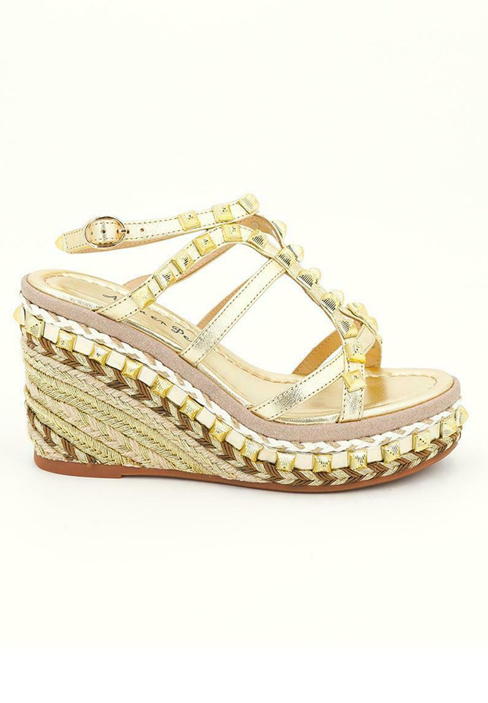 Alma en Pena DALLAS - Sandalias de cuña - gold/dorado - Zalando.es
