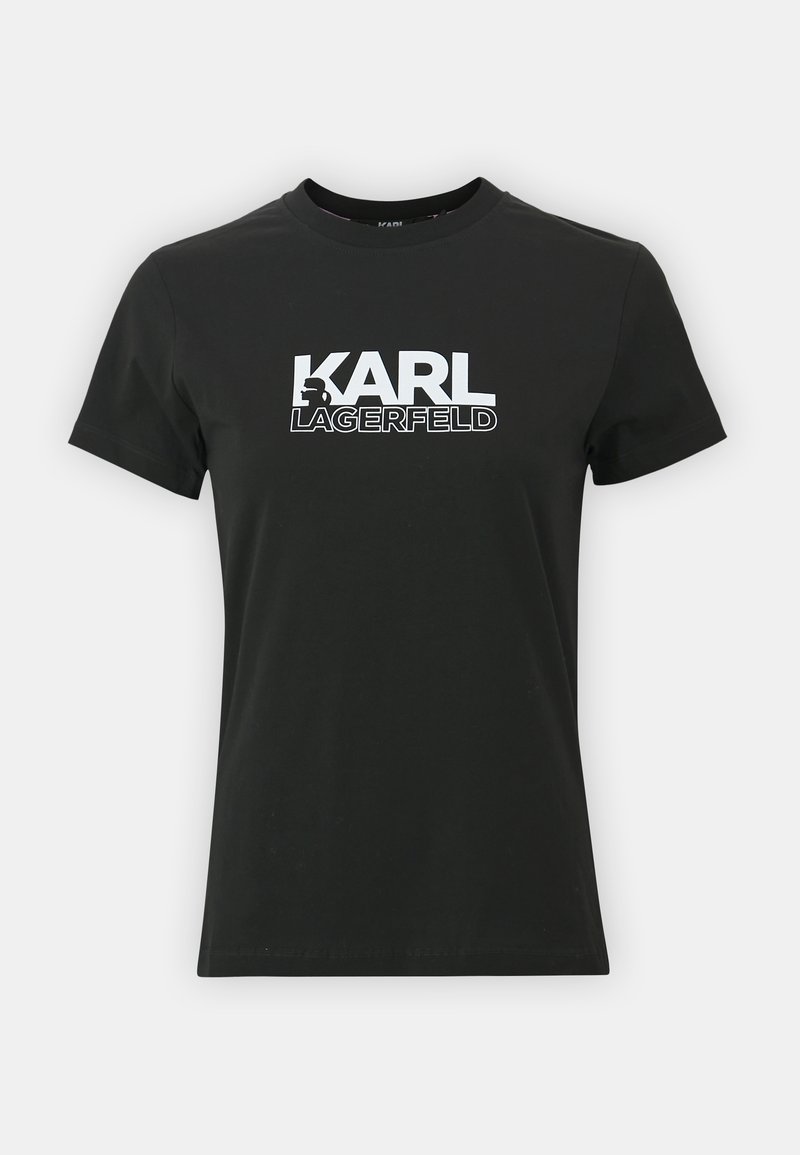 KARL LAGERFELD STACK LOGO - Camiseta estampada - black/negro - Zalando.es