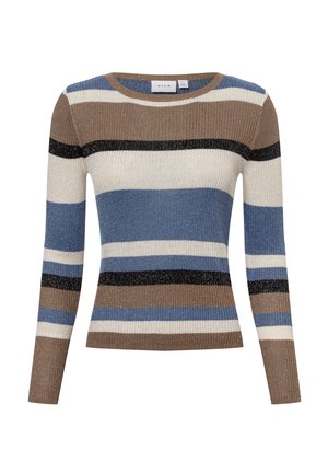VILA Strickpullover - braun blau