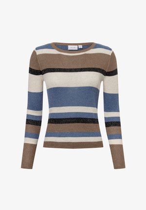 VILA Strickpullover - braun blau