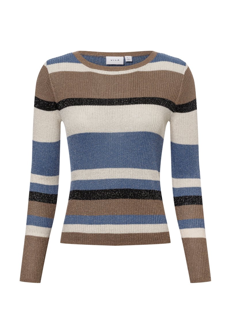 VILA Strickpullover - braun blau