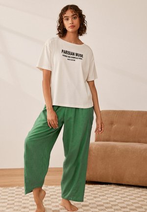 Next SHORT SLEEVE  - REGULAR FIT SET - Pidžaamakomplekt - green paris