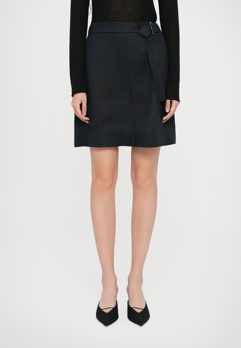 MM SCOGLIO - Trapecinis sijonas - black