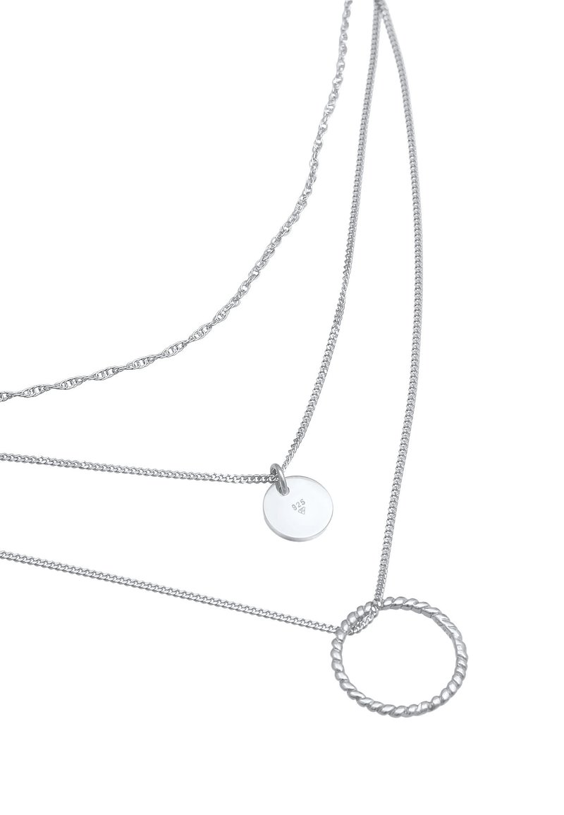 Damen Halsketten | Elli LAYER LOOK CIRCLE Halskette silber/silberfarben - HW01039 Damen Halsketten | Elli LAYER LOOK CIRCLE Halskette silber/silberfarben - HW01039