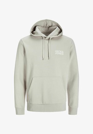 Felpa leggera beige con tasca frontale, cappuccio con cordoncino, e logo bianco sul petto. Realizzata in tessuto morbido e testurizzato. Vestibilità regolare.