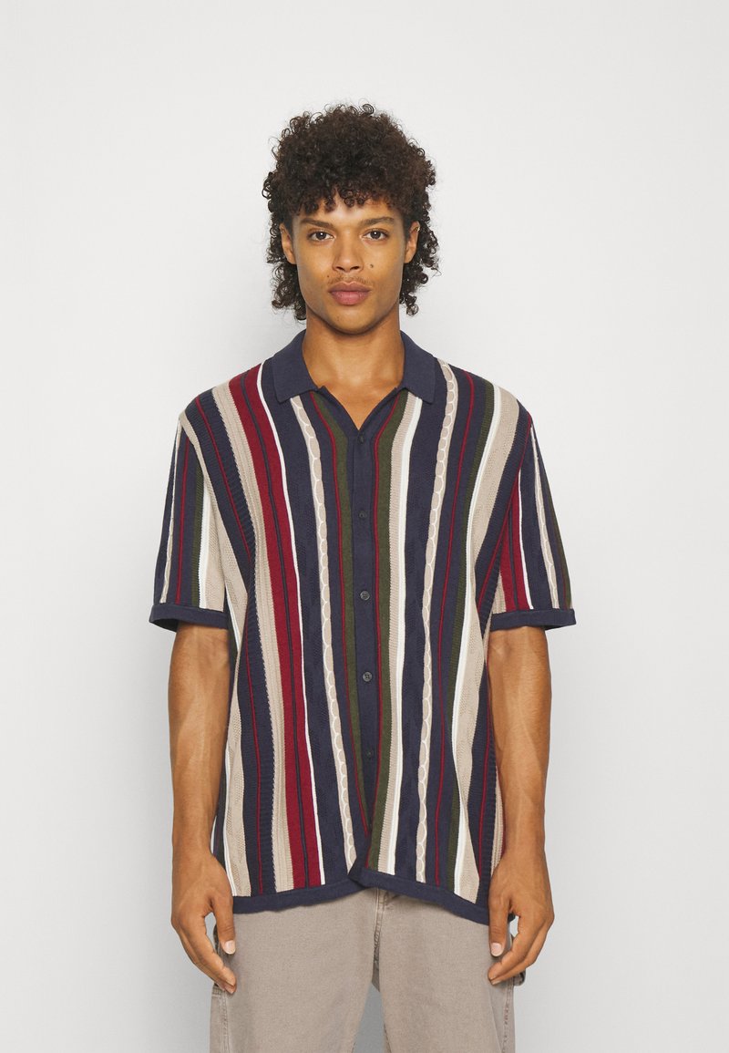 Hollister Co. TEXTURAL STRIPE - Chemise - navy/bleu marine - ZALANDO.FR