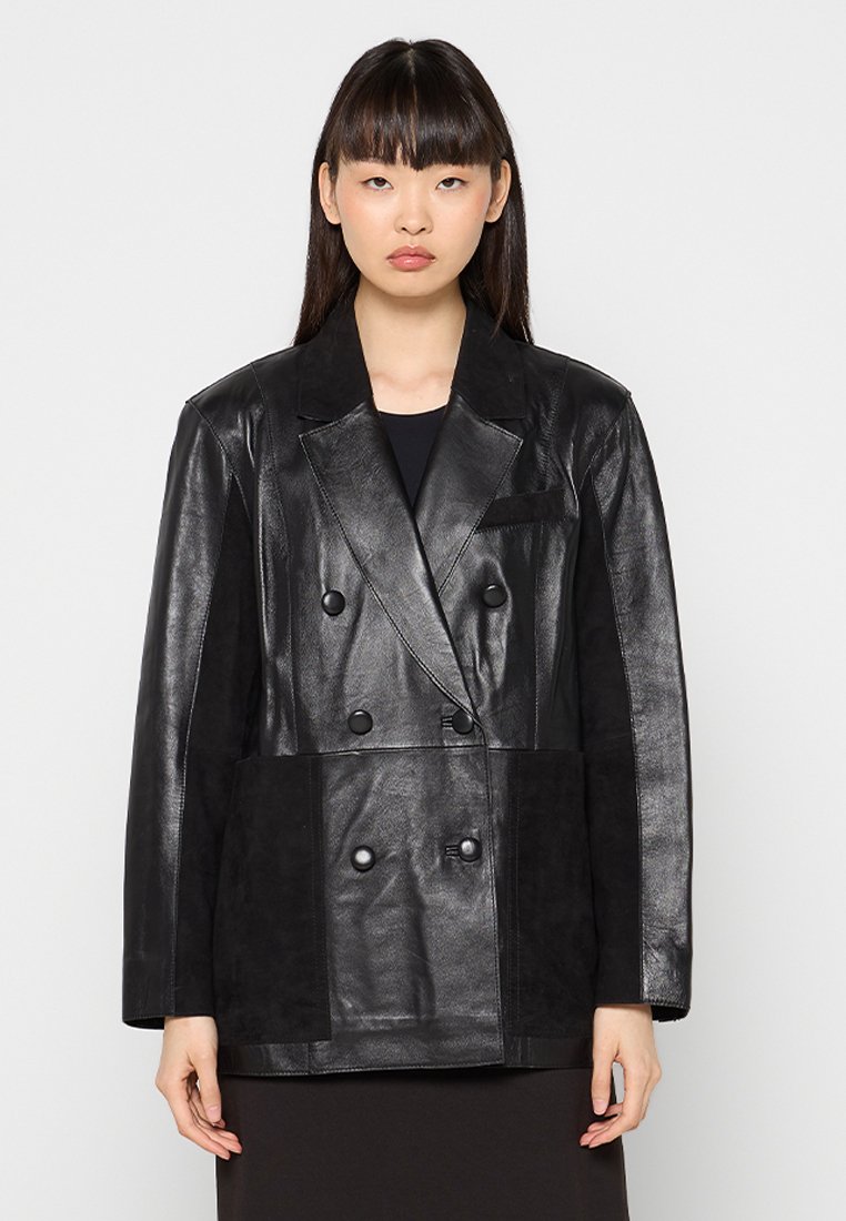 STAND STUDIO Leren jas zwart