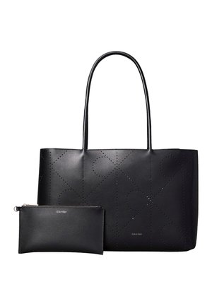 Calvin Klein EMBLEM PERFOR TOTE - Nakupovalna torba - black