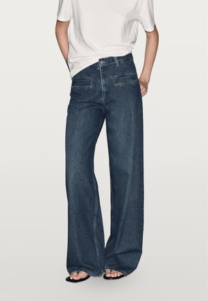 HIGH-WAIST WIDE-LEG WITH POCKETS - Wide Leg - blue