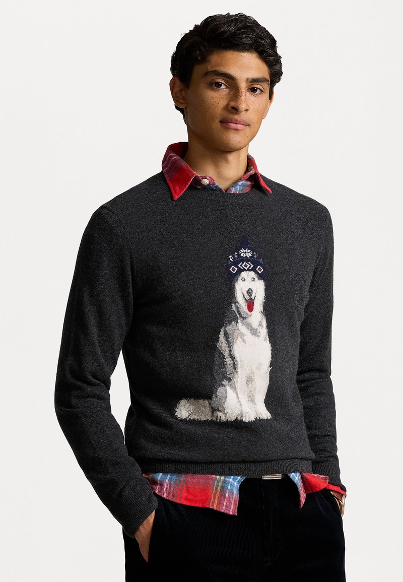 BF Cashmere Lucian Dog Jumper in Black