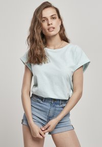 Urban Classics - LADIES COLOR MELANGE EXTENDED SHOULDER TEE - Jednoduché tričko - aqua melange Miniatura obrázku 1