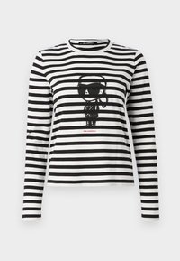 IKON PRINT STRIPE - Pitkähihainen paita - black/cannoli cream stripe