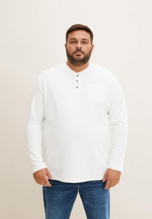 MIT WAFFELSTRUKTUR - Top s dlouhým rukávem - off white
