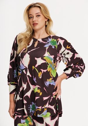 MIT DRUCK - Bluse - dunkelrot