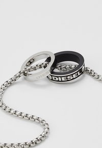 Diesel DOUBLE PENDANT - Halskæder - black/silver-coloured