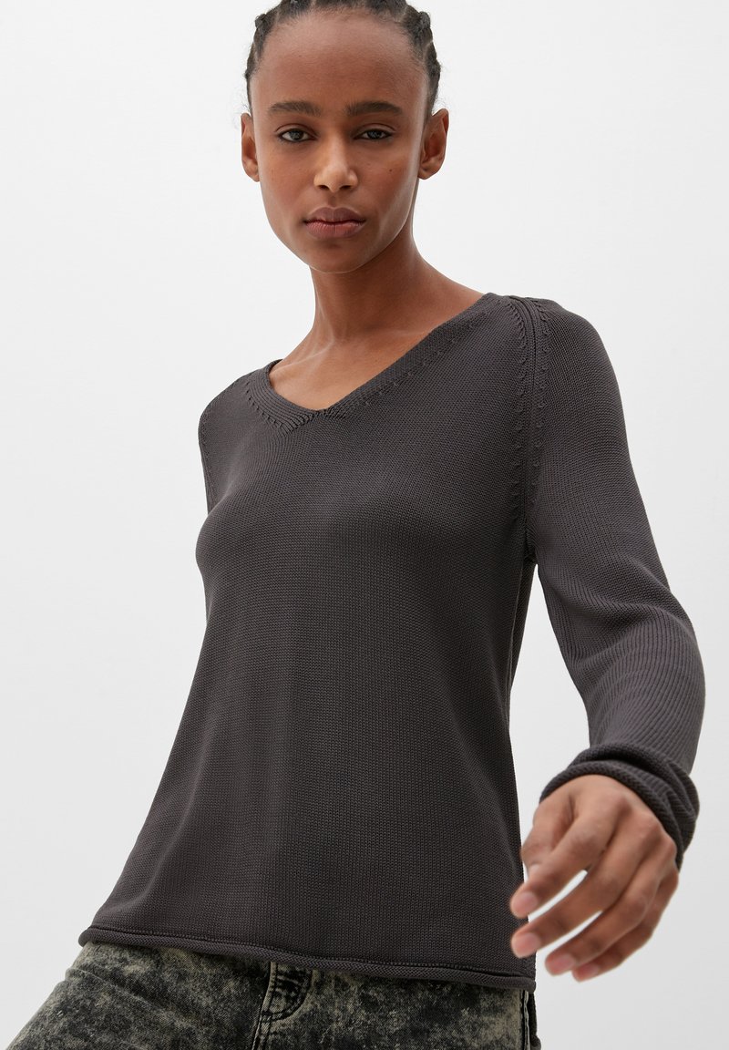 QS MIT V-AUSSCHNITT - Jumper - dunkelgrau