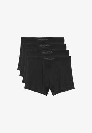 Pantaloni boxer in cotone nero, confezione da quattro, con elastico in vita e logo "Marc O'Polo", texture liscia e lunghezza a metà coscia.