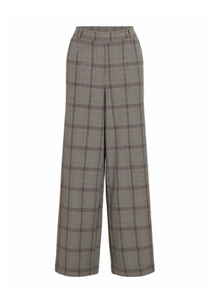 VILA, HIGH WAIST HOSE NADELSTREIFEN - Nohavice - port royale