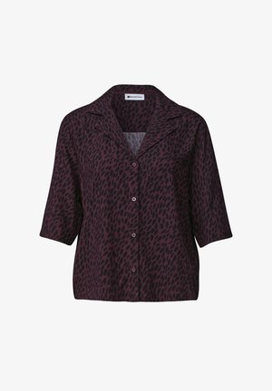 Street One, SHORT-SLEEVE BLOUSE WITH A BOWLING COLLAR - Chemisier - rustic rouge
