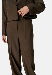 Soaked in Luxury SLLILU WIDE LONG - Kalhoty - brown melange suiting