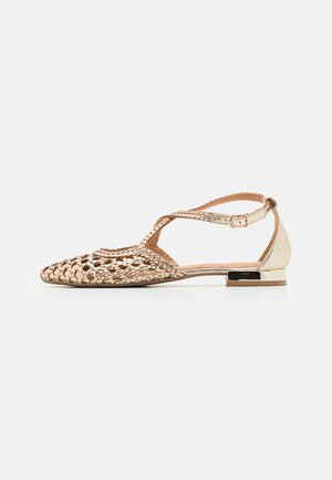 LESKOVIC - Ankle strap ballet pumps - platino