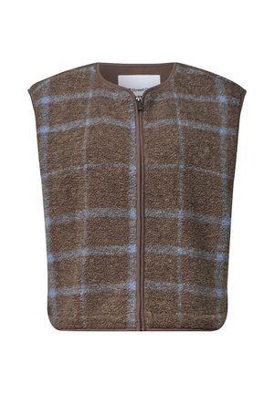 Street One, TEDDY VEST WITH ZIPPER AND PRINT - Veste sans manches - silk brown