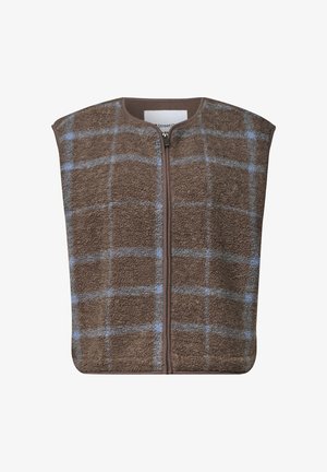 Street One, TEDDY VEST WITH ZIPPER AND PRINT - Veste sans manches - silk brown