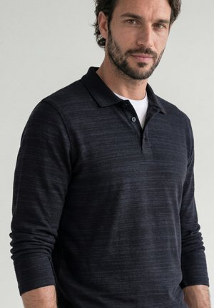 Street One MEN, LONG-SLEEVED COTTON POLO SHIRT - Strickpullover - dark ink blue