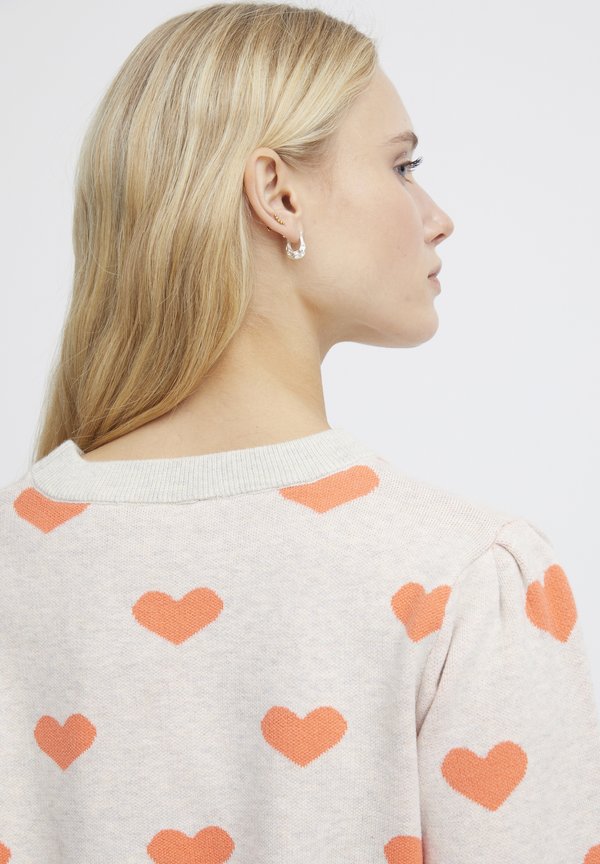 IHBRIELLE - Jumper - oatmeal w hot coral2