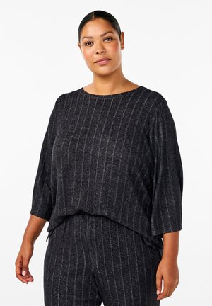 Zizzi Blúzka - black melange