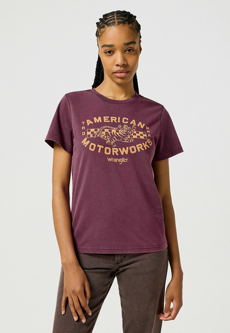 Wrangler REGULAR - Camiseta básica - italian plum purple