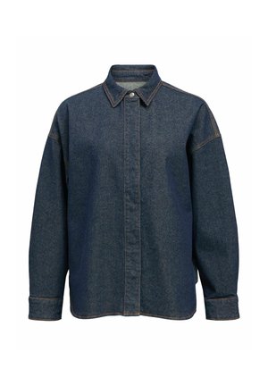 Object, SHIRT DARK WASH DENIM - Camicia - dark blue denim