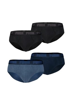 LOGO BÜNDCHEN 4ER PACK - Slip - schwarz   denim