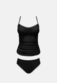 Cupshe SET CHIC MONOCHROME TANKINI WITH GEOMETRIC TRIM - Bikini - black