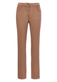 GOLDNER TRAGEANGENEHME CARLA MIT GLÄNZENDER OBERFLÄCHE - Broek - milk coffee