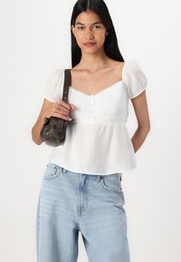 Hollister Co. Easy Babydoll Top - Μπλούζα - bright white