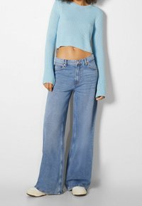 Bershka Stickad tröja - dark blue